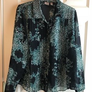 Sheer long sleeved blouse